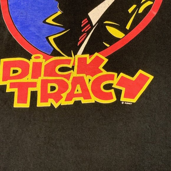 Vintage Dick Tracy Movie Promo T-Shirt Size Large Single Stitch Disney 90's VTG - Picture 2 of 3